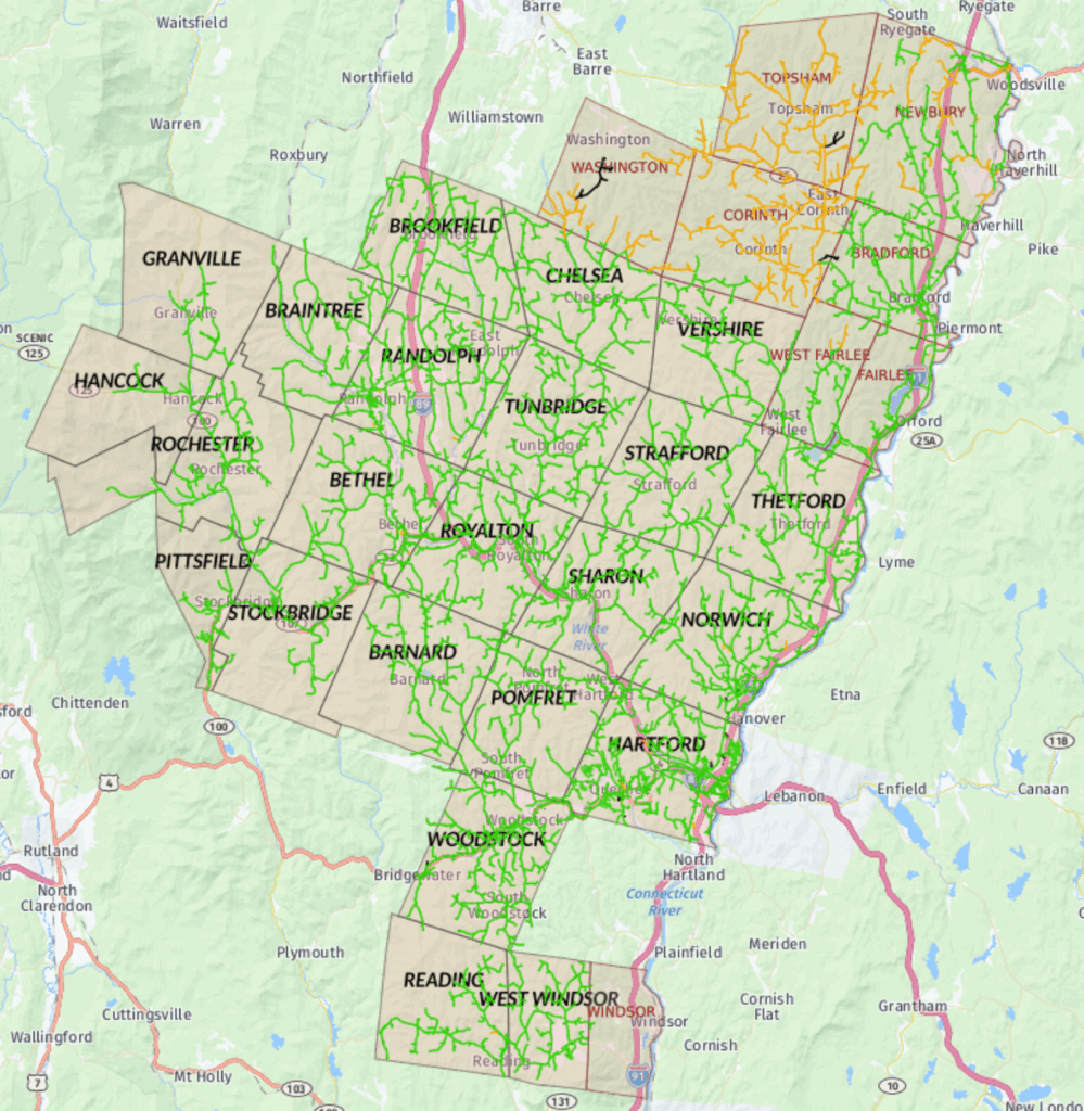 ECFiber Coverage Map - East Central Vermont